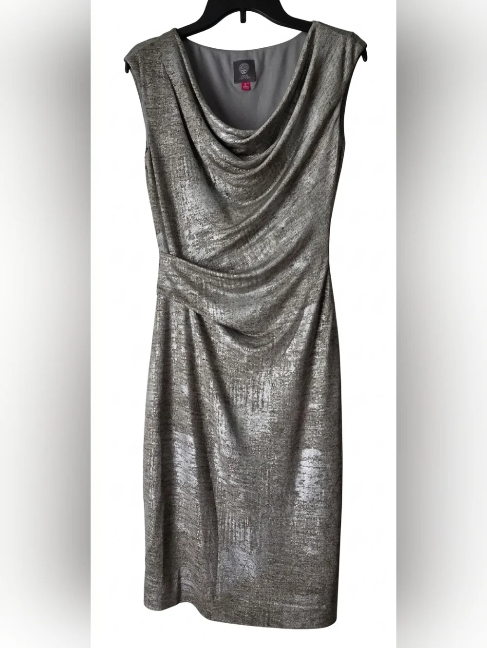 Vince Camuto Metallic Cowl-Neck Dress Size 6. Like New. See Description. - Picture 2 of 12